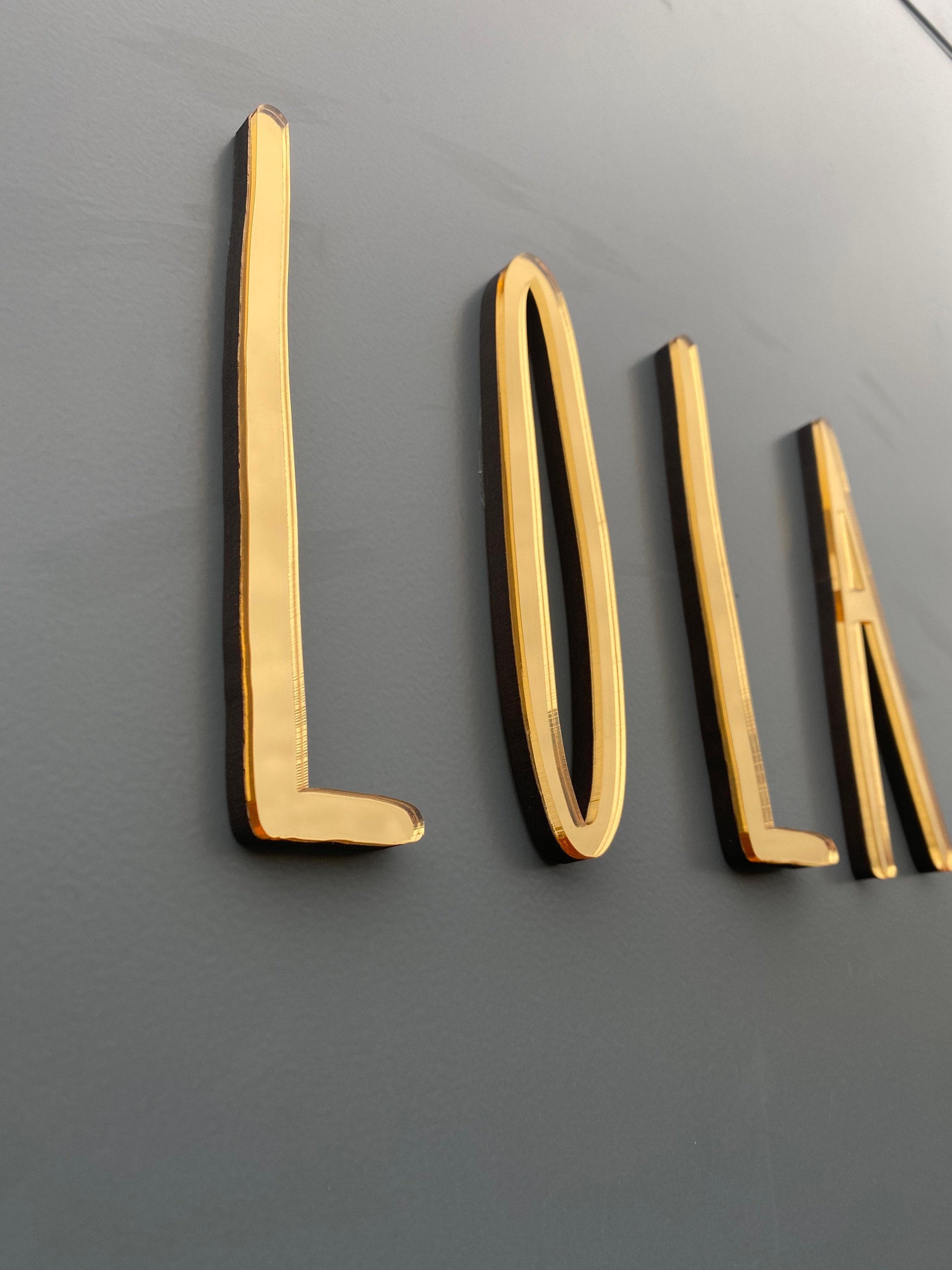 Large Mirrored Letters Rose Gold Silver Gold Mirror Etsy