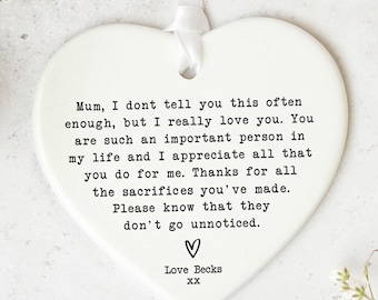 Mum Gift KS47 | Personalised Mum Keepsake Mum's Birthday | Present For Mom | Mothers Day Gift | Mum Gift | Thank You Mum | Gift For Mum