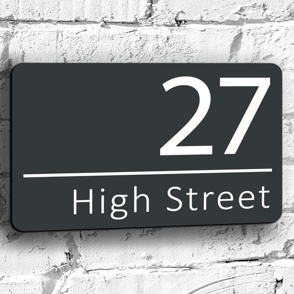 Modern Contemporary House Sign | House Number Plaque | Address Plaque | Door Sign | Home Address Sign | House Address Sign | Personalised |