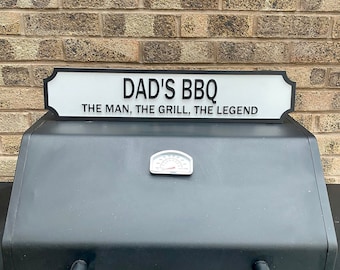Man Cave Sign Personalised Vintage Street Plaque: Matt Finish Acrylic, Weatherproof Design | Custom Text, 58cm x 12cm