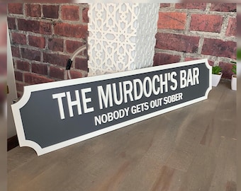 Plaque de rue de style vintage en acrylique pour bar, intérieur et extérieur | Cadeau d'anniversaire | Enseigne Bar |  Cadeau pour amis | Cadeau pour lui | Cadeau personnalisé