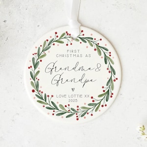 Premier Noël pour les grands-parents | Décoration de Noël | Cadeau grand-parent | Boule de Noël | Cadeau de Noël | Nouveau cadeau pour bébé | Noël image 1