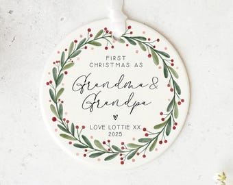 First Christmas As Grandparents Gift | Christmas Ornament | Grandparent Gift | Christmas Bauble | Christmas Gift | New Baby Gift | Christmas