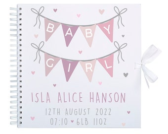 Baby Girl Gift Scrapbook Album: Personalized Newborn Keepsake, Vibrant UV Printing | 8x8 Size, Durable Premium Paper | Memory Book