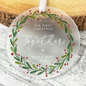 First Christmas Together Personalised Frosted Christmas Ornament  | First Christmas Together | Couple Christmas | Christmas Gift | Couples