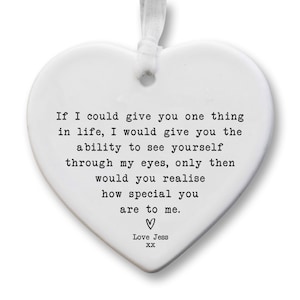 Wife Letterbox Gift KS40 | Personalised Valentines Gift | Anniversary Gift | Ceramic Heart Keepsake | Gift for Partner | Wife Gift | Love