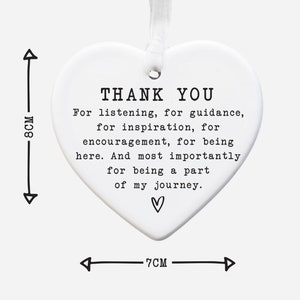 Thank You Keepsake KS16 Personalised Thank You Gift To Say Thank You Ceramic Heart Keepsake Thank You Present Gift For Friends image 6