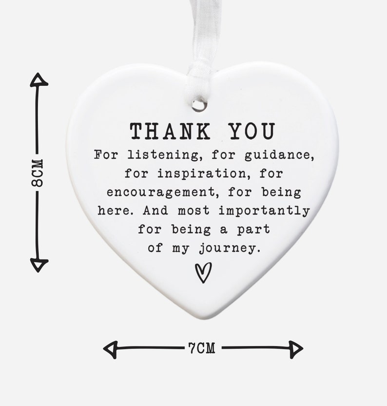 Thank You Keepsake KS16 Personalised Thank You Gift To Say Thank You Ceramic Heart Keepsake Thank You Present Gift For Friends image 6