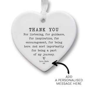Thank You Keepsake KS16 Personalised Thank You Gift To Say Thank You Ceramic Heart Keepsake Thank You Present Gift For Friends image 2