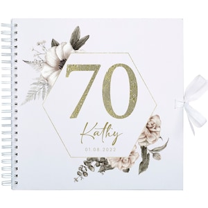Personalisiertes 70er Jahre Scrapbook Fotoalbum | Geburtstagsgeschenk | Geschenk für sie | Geburtstagsgeschenk | Freunde Geschenk | Alles Gute zum Geburtstag