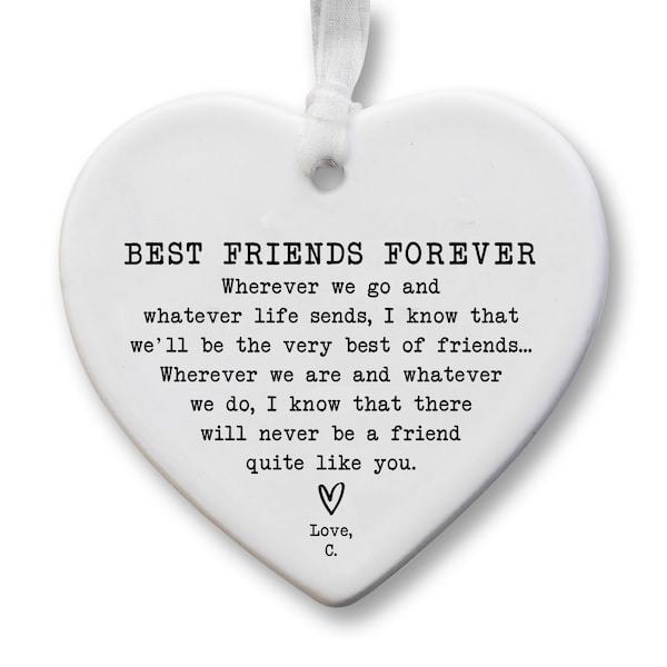 Friend Letterbox Gift KS32 | Personalised Best Friend Gift | Friendship Gift | Ceramic Heart Keepsake | Best Friend | Friend Gift| Gift