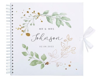 Rustic Floral Album Wedding Scrapbook: Personalised Bridal Keepsake with Floral Theme (50 Pages, UV Print, 8x8 Size)