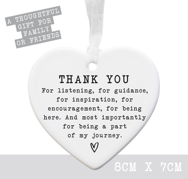 Thank You Keepsake KS16 Personalised Thank You Gift To Say Thank You Ceramic Heart Keepsake Thank You Present Gift For Friends image 7