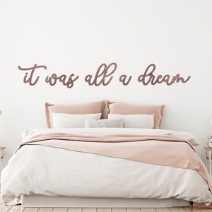Schlafzimmer Wandschild: 'It Was All A Dream' Laser Cut - Acryl Montiert Holz, Mehrfarbig, 75-125 cm Größen, Schlafzimmer Dekor Bild 3