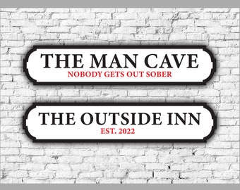 Bar Signs Personalised Vintage Acrylic Sign: Custom Text, Weatherproof Design | 3 Sizes, UV Printed | Indoor Outdoor Decor