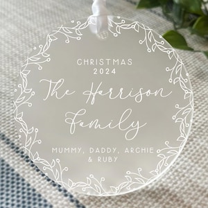 Family Frosted Christmas Ornament | Christmas Bauble | Family Christmas | Christmas Gift | Stocking Filler | Family Christmas Present |