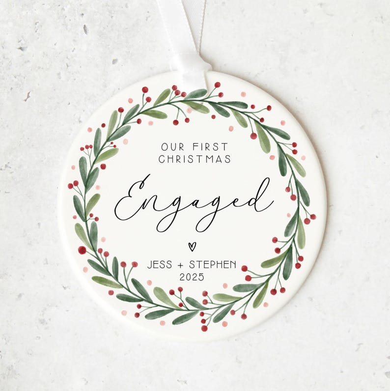 Engagement Gift - Custom Bauble | Acrylic 8Cm, Ceramic 7Cm, UV Printed Keepsake image 2
