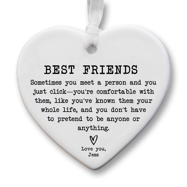 Friend Letterbox Gift KS69 | Personalised Best Friend Gift | Friendship Gift | Ceramic Heart Keepsake | Best Friend Gift | Gift For Friends