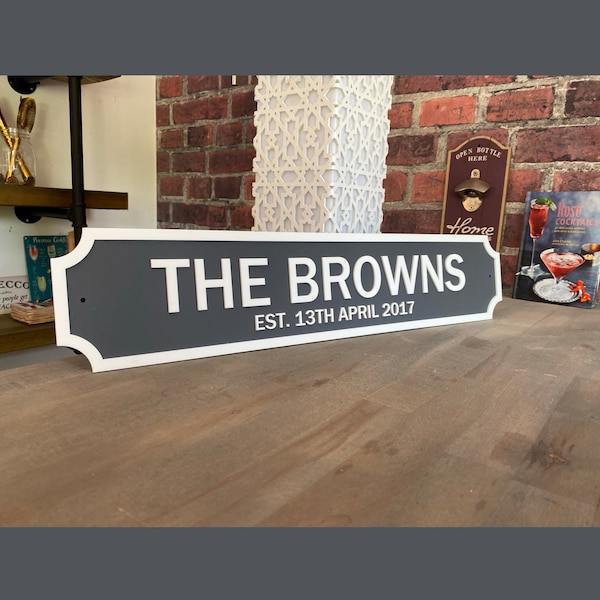 Personalised Vintage Style Family Sign Indoor Outdoor Acrylic 3D Sign Custom Wedding Sign Bespoke Gift Idea Matt Finish