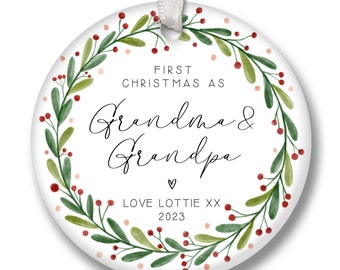 First Christmas As Grandparents Gift | Christmas Ornament | Grandparent Gift | Christmas Bauble | Christmas Gift | New Baby Gift | Christmas