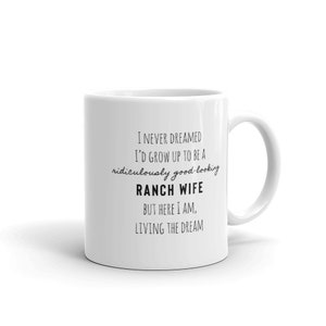 Ranch Femme tasse, cadeau drôle pour la femme ranch, cadeau d’anniversaire de Noël pour l’éleveur, je n’ai jamais rêvé que je grandirais pour être un éleveur, tasse femme ferme
