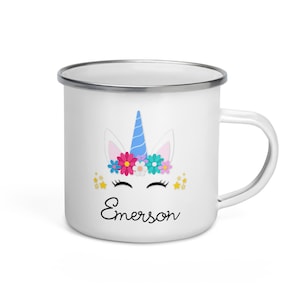 Personalized Unicorn Cup, Custom Kids Unicorn cup, Unicorn cup, kid mug, custom unicorn cup, custom enamel mug for girl, unicorn mug cup