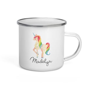 Personalized Unicorn Cup, Custom Kids Unicorn cup, Unicorn cup, kid mug, custom unicorn cup, custom enamel mug for girl, unicorn mug cup