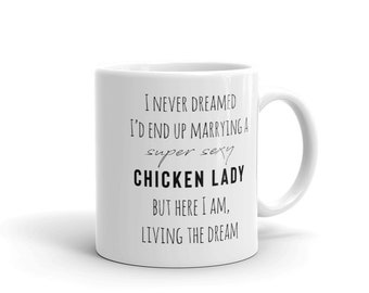 Taza de la señora del pollo, regalo del amante del pollo, regalo de la señora del pollo loco, regalo de cumpleaños de Navidad de la señora del pollo, taza divertida de la señora del pollo