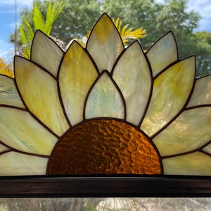 Stained Glass Half Sunflower
