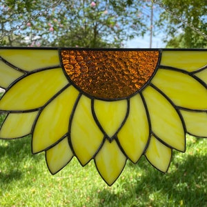 Stained Glass Half Sunflower