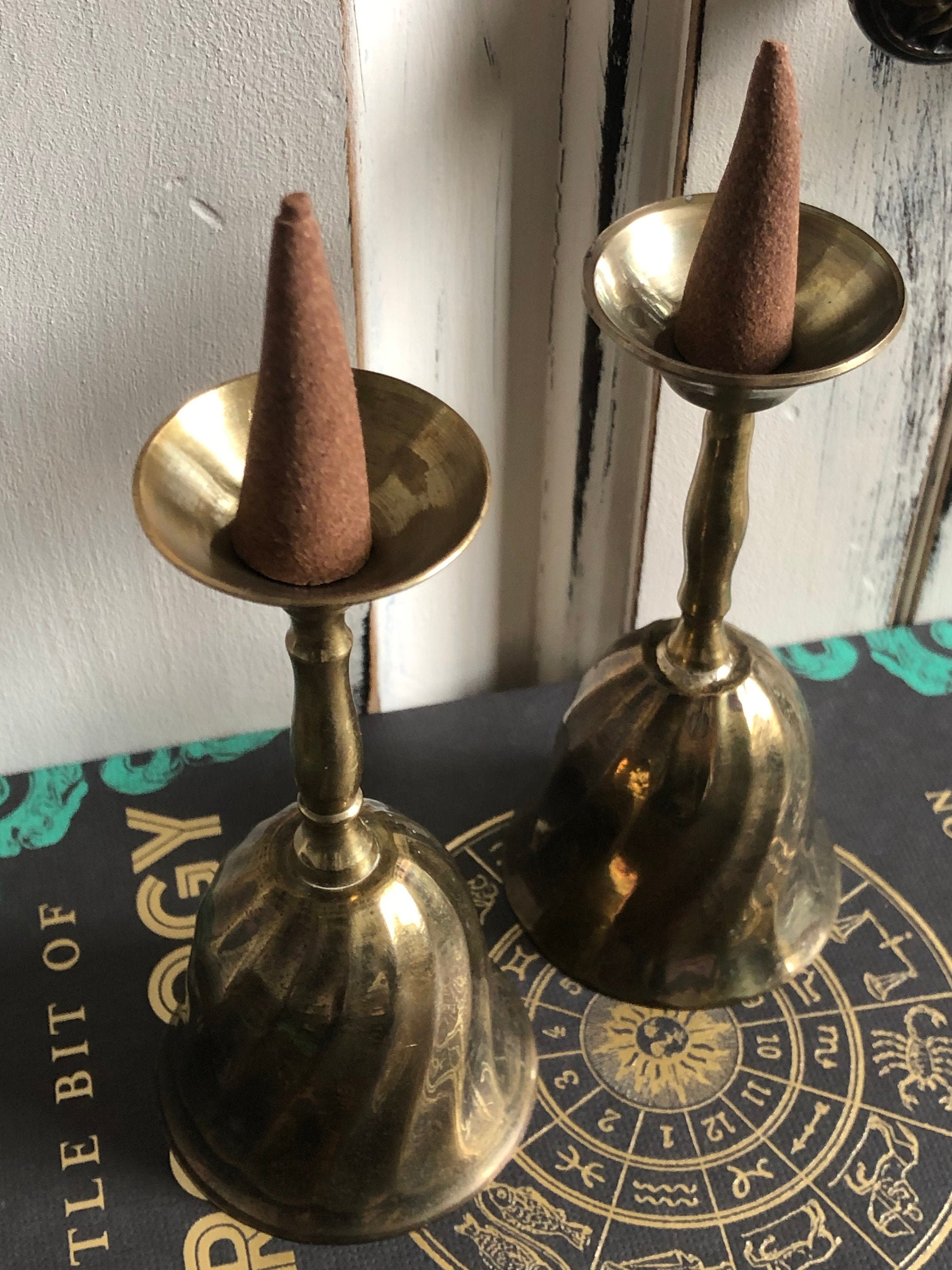Vintage Brass Bell Incense Cone Burner Etsy
