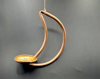 Brûle-encens flottant en cuivre croissant de lune – Porte-encens fait main à refoulement – Décoration d'intérieur minimaliste – 5 po.
