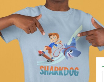 Sharkdog Kids Tshirt, Shark dog Kid Shirt, Sharkdog Netflix Movie, Shark Dog Netflix Shirt