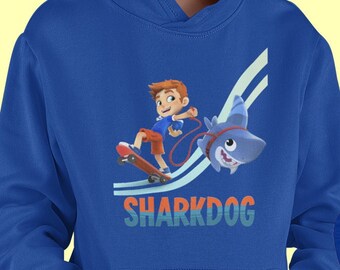 Sharkdog Kids Toddler Pullover Fleece Hoodie , Shark dog Kid Hoodie, Sharkdog Netflix Movie, Shark Dog Netflix Hoodie