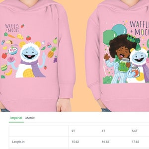 Toddler Pullover Fleece Hoodie Waffle and Mochi, Girl & Bubble Waffles and Mochi Hoodie