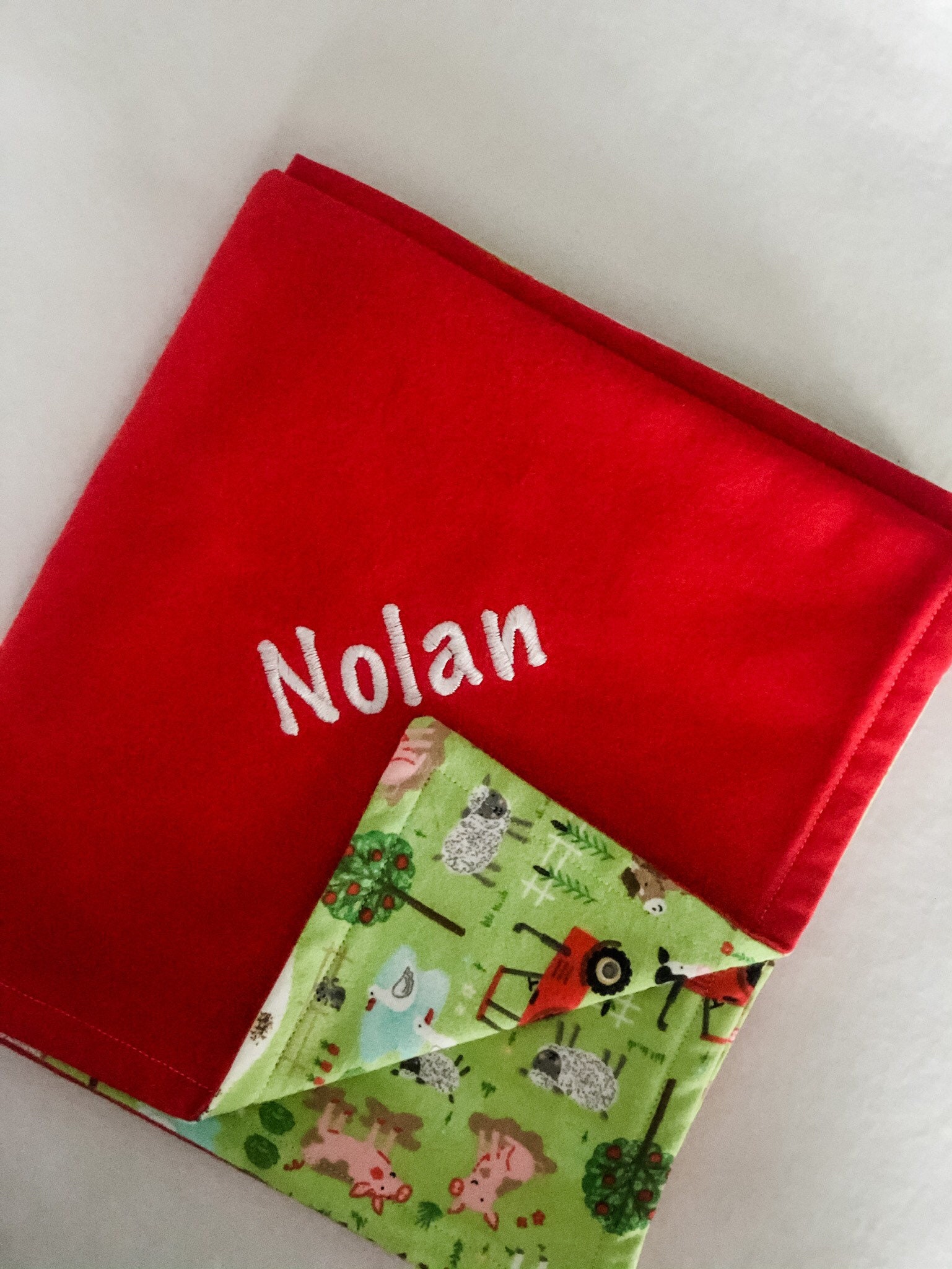 Customizable Baby Blanket Old Mcdonald Pattern Flannel Baby Etsy UK