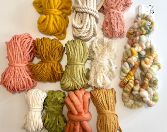 Fiber Yarn Destash Pack | Handspun Art Yarn, Macrame String