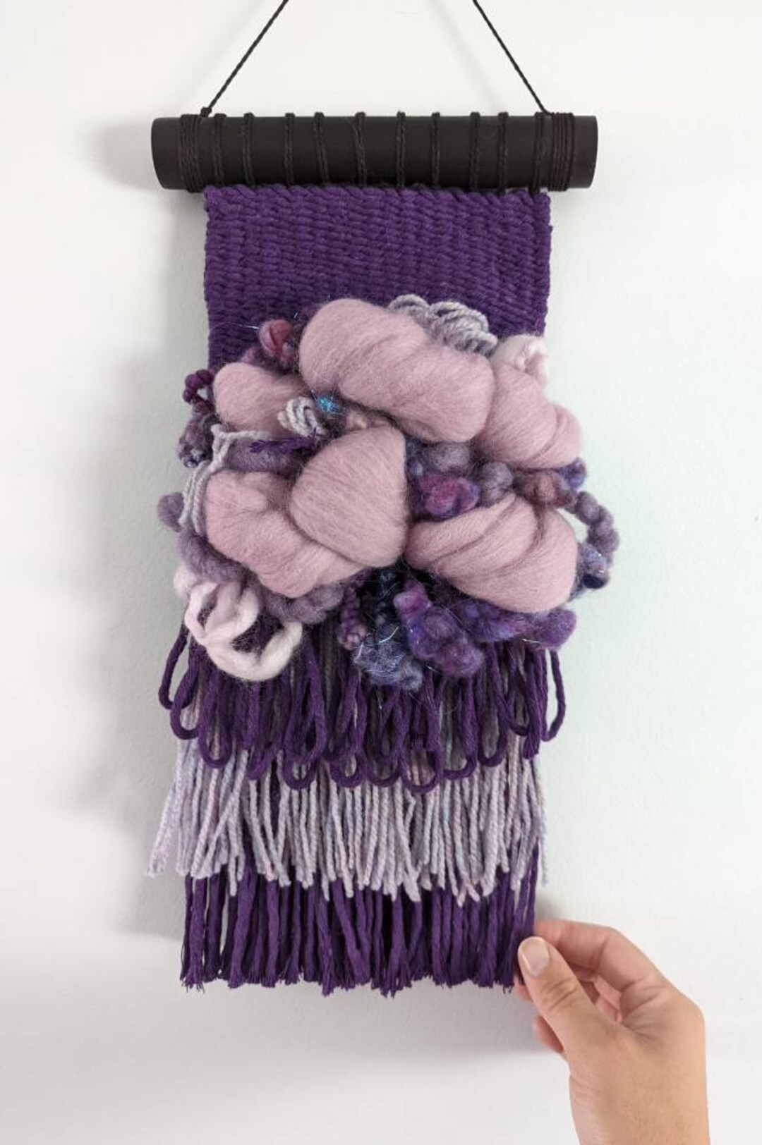 Purple Woven Wall Hanging | Modern Eclectic Art | Tapestry Wall Decor ...