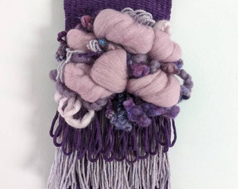 Purple Woven Wall Hanging | Modern Eclectic Art | Tapestry Wall Decor | Handmade Fibre Art | Boho fiber Art