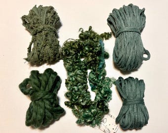 Destash Fiber Pack | Handspun Yarn, Macrame String, Fuzzy Cotton, Chunky Wool