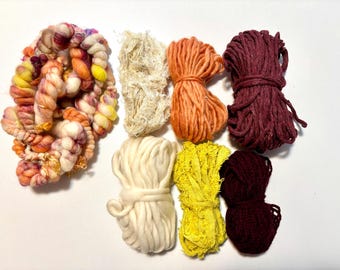 250g Fiber Yarn Destash Pack | Handspun Wool, Macrame String
