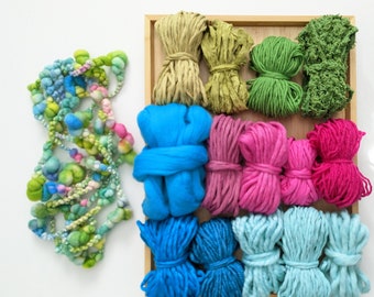 Destash Fiber Pack | Weaving Supplies | Fibre Yarn Bundle | Macraweave | Tapestry Yarn Collection