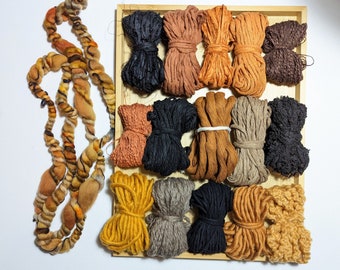 Handspun Art Yarn Destash Fiber Pack | Macrame & Weaving Supplies