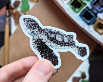 Sea Turtle — Original Watercolor Vinyl Sticker
