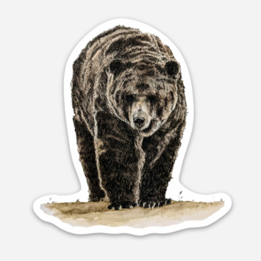 Bear Sticker | Original Watercolor Vinyl Sticker 3