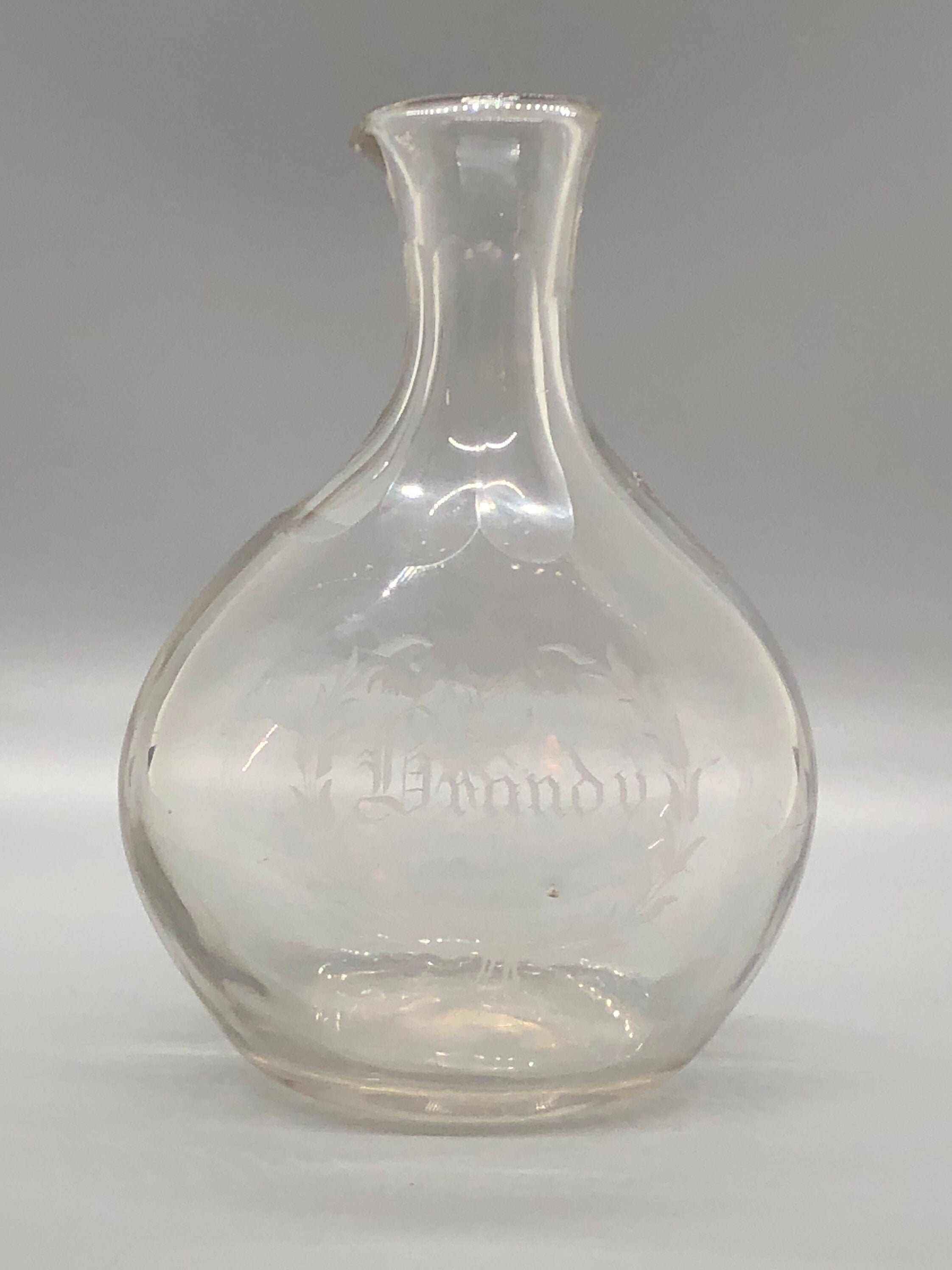C. 1875 Antique Glass Brandy Decanter. Wheel Engraved Hand Etsy