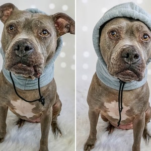 Grey Pitbull Hat |Pitbull Snood| Pitbull Scarf, Pitbull Hoodie Hat, Pitbull Neck Warmer, Dog Snood, Dog Hat, Dog Scarf, Covertible Dog Hat