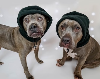 Black Pitbull Hat |Pitbull Snood| Pitbull Scarf, Pitbull Hoodie Hat, Pitbull Neck Warmer, Dog Snood, Dog Hat, Dog Scarf, Covertible Dog Hat