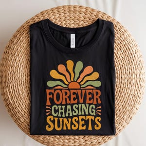 Tramonto retrò PNG: design vintage estivo a sublimazione