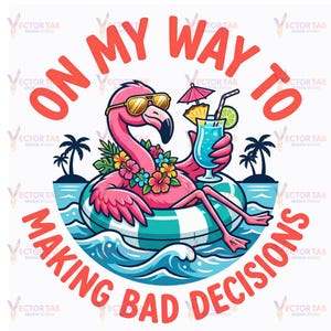 Flamingo Pool Float Summer Designs bundle , Retro Tropical Beach Vacation (Digital Download)